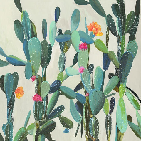 Cactus Garden Black Ornate Wood Framed Art Print with Double Matting by Wilson, Aimee