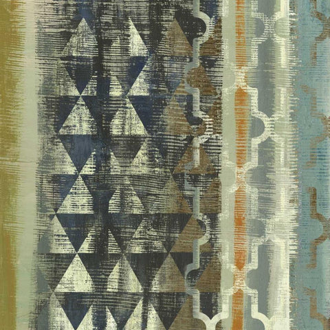 Tribal Moderne II - Mini White Modern Wood Framed Art Print with Double Matting by Wilson, Aimee