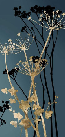 Twilight Botanicals I White Modern Wood Framed Art Print with Double Matting by Wilson, Aimee