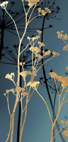 Twilight Botanicals II White Modern Wood Framed Art Print with Double Matting by Wilson, Aimee