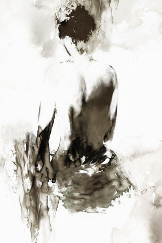 Ink Lady White Modern Wood Framed Art Print with Double Matting by Wilson, Aimee