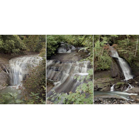 Waterfall Panel Black Modern Wood Framed Art Print with Double Matting by Blaustein, Alan