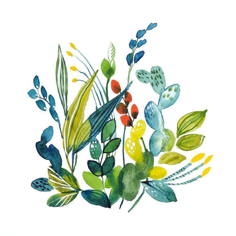 English Garden 2 Black Modern Wood Framed Art Print by Binkin, Lesia