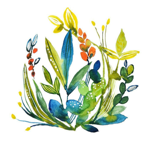 English Garden 3 Black Modern Wood Framed Art Print with Double Matting by Binkin, Lesia