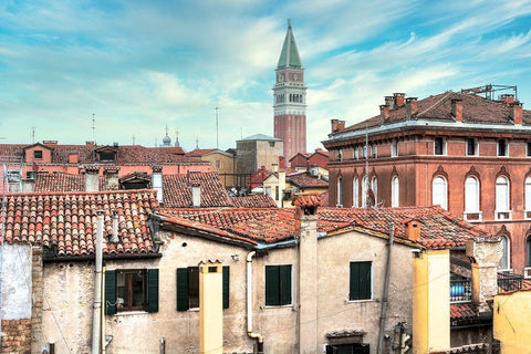 Campanile Vista #4 White Modern Wood Framed Art Print with Double Matting by Blaustein, Alan