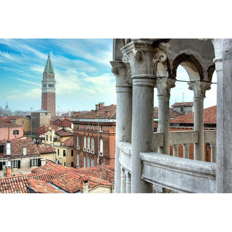 Campanile Vista #3 Black Modern Wood Framed Art Print with Double Matting by Blaustein, Alan