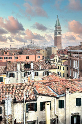 Campanile Vista #2 White Modern Wood Framed Art Print with Double Matting by Blaustein, Alan