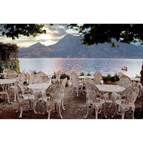 Lake Caffe #5 Gold Ornate Wood Framed Art Print with Double Matting by Blaustein, Alan