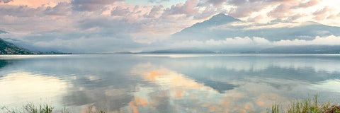 Gravedona Lago Vista #1 White Modern Wood Framed Art Print with Double Matting by Blaustein, Alan