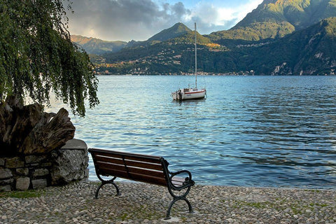 Lago Banco #1 White Modern Wood Framed Art Print with Double Matting by Blaustein, Alan