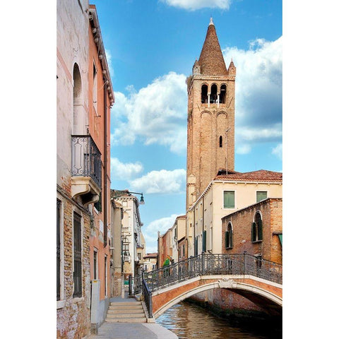 Venezia Canale #1 White Modern Wood Framed Art Print by Blaustein, Alan