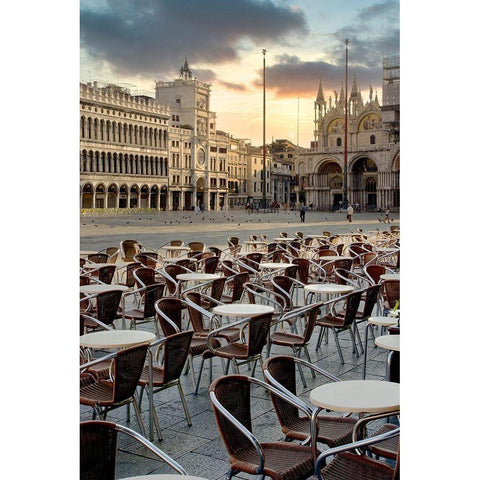 Piazza San Marco Sunrise #8 Gold Ornate Wood Framed Art Print with Double Matting by Blaustein, Alan