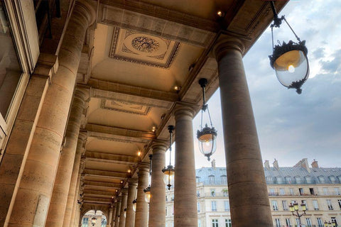 Paris Cityscape II White Modern Wood Framed Art Print with Double Matting by Blaustein, Alan