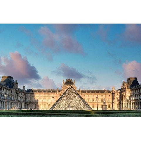 The Louvre Palace Museum I White Modern Wood Framed Art Print by Blaustein, Alan