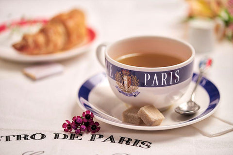 Paris Bistro No. 3 White Modern Wood Framed Art Print with Double Matting by Blaustein, Alan