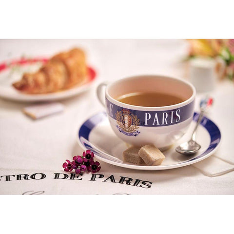 Paris Bistro No. 3 White Modern Wood Framed Art Print by Blaustein, Alan