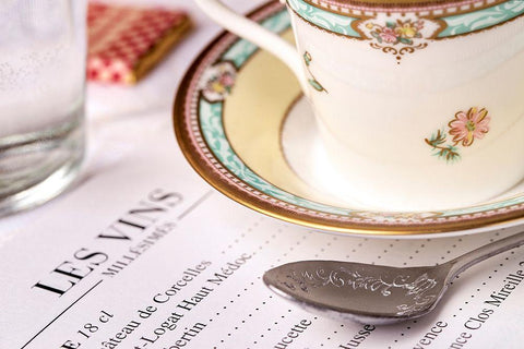 Paris Cafe No. 12 Black Ornate Wood Framed Art Print with Double Matting by Blaustein, Alan