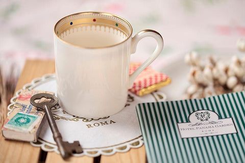 Caffe Roma No. 2 Black Ornate Wood Framed Art Print with Double Matting by Blaustein, Alan