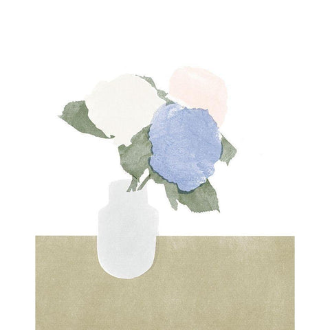 Floral No. 3 White Modern Wood Framed Art Print by Beeh, Katie
