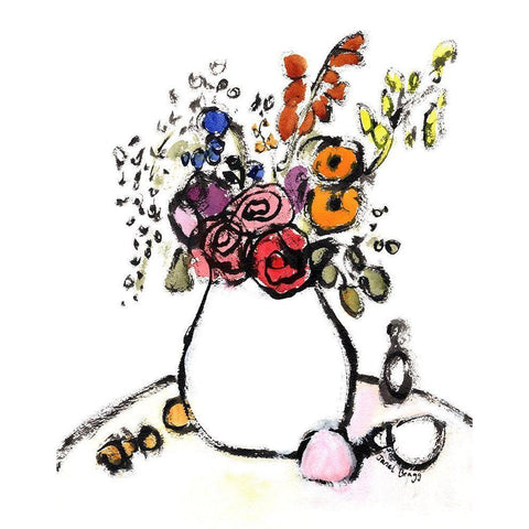 Bouquet On Saturday No. 1 Gold Ornate Wood Framed Art Print with Double Matting by Bragg, Janel