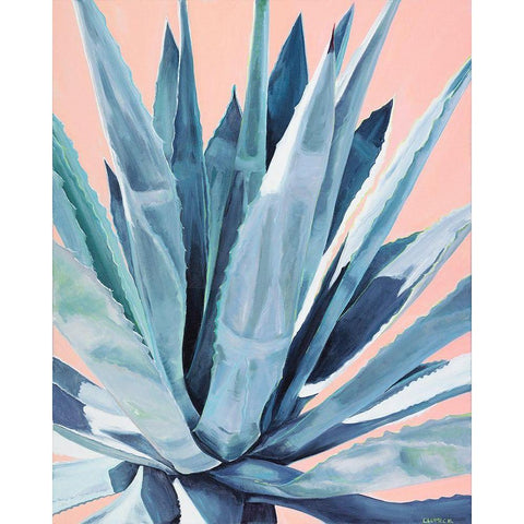 Agave with Coral Black Modern Wood Framed Art Print by Clumeck, Alana