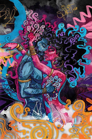 Peace Black Ornate Wood Framed Art Print with Double Matting by Copeland, Justin