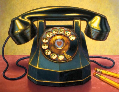 Keep in Touch Black Ornate Wood Framed Art Print with Double Matting by Colletta, TR