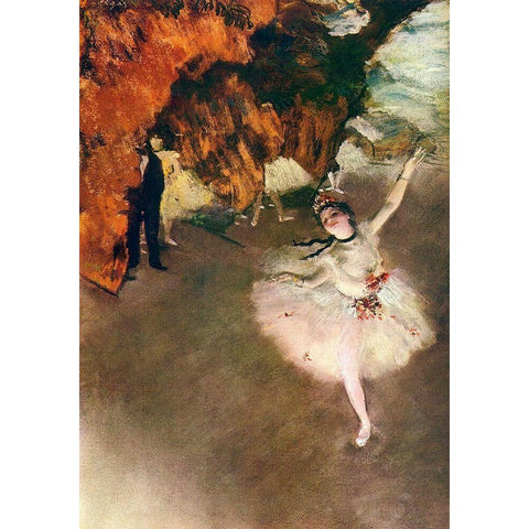 Ballet - l’étoile (Rosita Mauri) Black Modern Wood Framed Art Print with Double Matting by Degas, Edgar