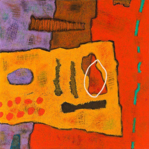 Conversations in the Abstract #21 Black Ornate Wood Framed Art Print with Double Matting by Downs