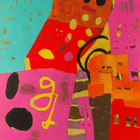 Conversations in the Abstract #23 Gold Ornate Wood Framed Art Print with Double Matting by Downs