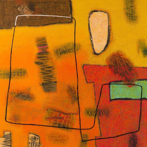 Conversations in the Abstract #31 White Modern Wood Framed Art Print with Double Matting by Downs