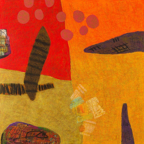 Conversations in the Abstract #29 Black Modern Wood Framed Art Print by Downs