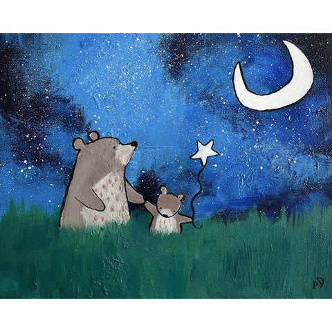 Two Bears Black Modern Wood Framed Art Print by Doss, Andrea