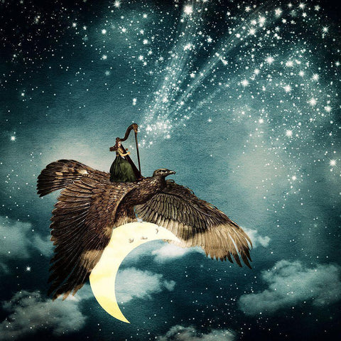 The Night Goddess Gold Ornate Wood Framed Art Print with Double Matting by Flores, Paula Belle