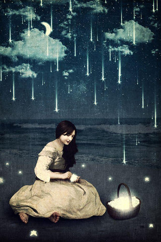 A Basket of Wishes Black Ornate Wood Framed Art Print with Double Matting by Flores, Paula Belle