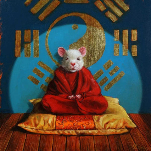 Inner Peace White Modern Wood Framed Art Print with Double Matting by Heffernan, Lucia