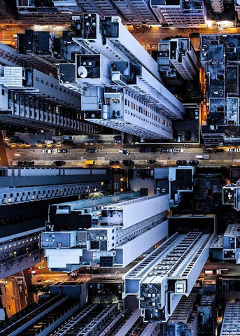 Hongkong I Black Ornate Wood Framed Art Print with Double Matting by PhotoINC Studio