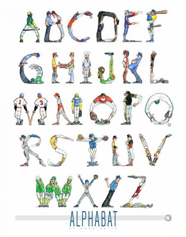 Alphabat White Modern Wood Framed Art Print with Double Matting by Keith, Doug