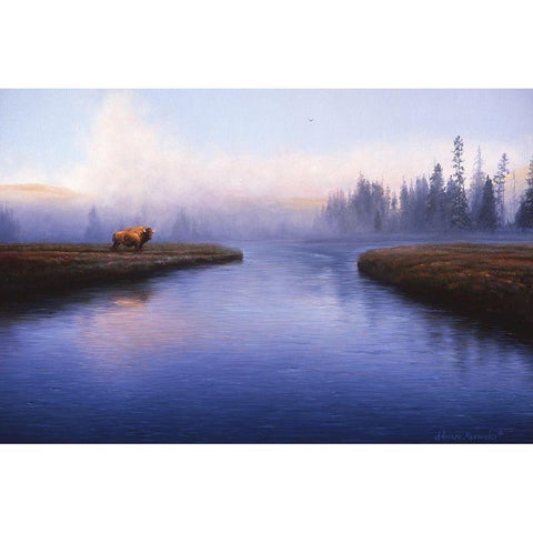 The Mist Black Modern Wood Framed Art Print with Double Matting by Manocchia, Adriano