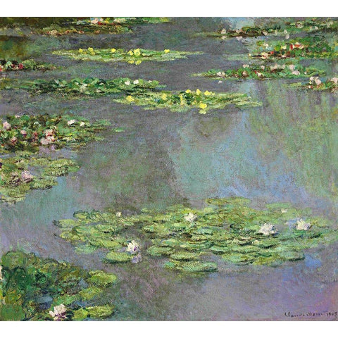 Nymphe as, 1905 Black Modern Wood Framed Art Print with Double Matting by Monet, Claude