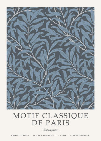 Motif Classique 4 White Modern Wood Framed Art Print with Double Matting by Design Fabrikken