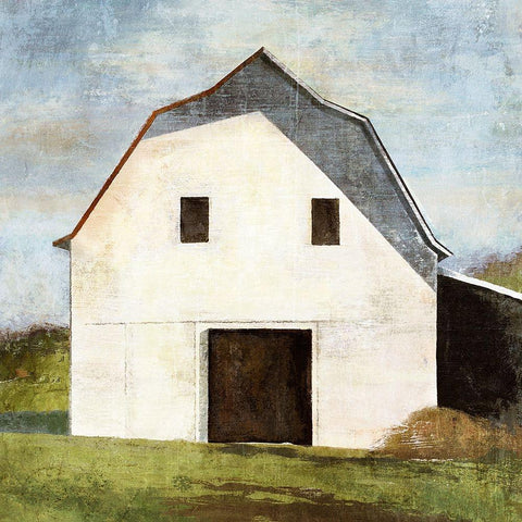 Hay Barn White Modern Wood Framed Art Print with Double Matting by Nicoll, Suzanne