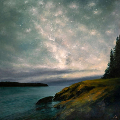 Celestial Black Modern Wood Framed Art Print by Parent, Joanne
