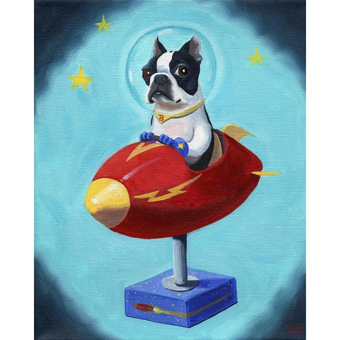 Boston Rocket Black Modern Wood Framed Art Print by Rubenacker, Brian