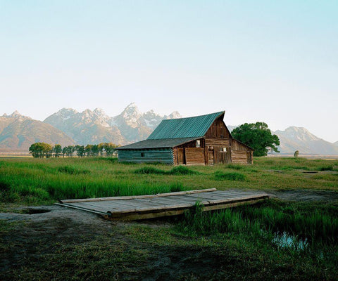 Wyoming Summer Black Ornate Wood Framed Art Print with Double Matting by Rapson, Sol