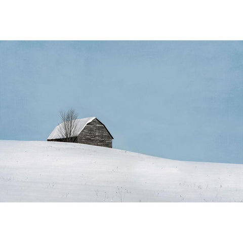 Minimalist Barn Black Modern Wood Framed Art Print with Double Matting by Ryan, Brooke T.