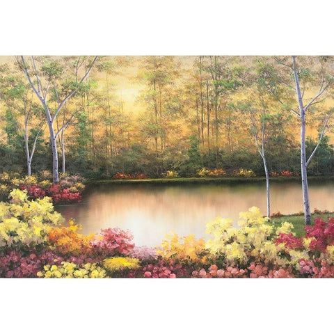 Bursting in Autumn White Modern Wood Framed Art Print by Romanello, Diane