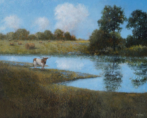 Follow Your Horizon Black Ornate Wood Framed Art Print with Double Matting by Stotts, Thomas