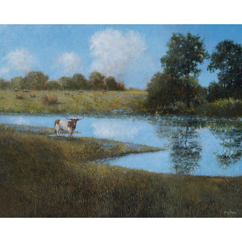 Follow Your Horizon Gold Ornate Wood Framed Art Print with Double Matting by Stotts, Thomas