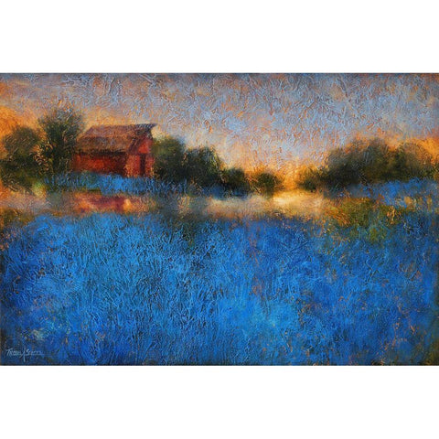 Glowing Horizon White Modern Wood Framed Art Print by Stotts, Thomas